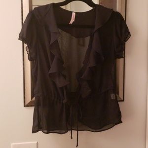Black sheer blouse